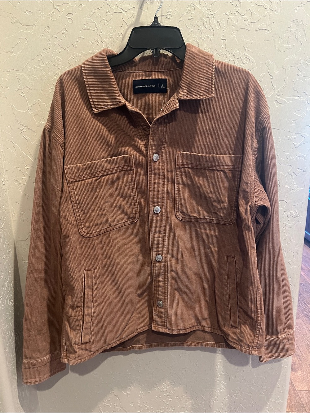 Abercrombie & Fitch Men's Rust Brown Corduroy Shirt Jacket